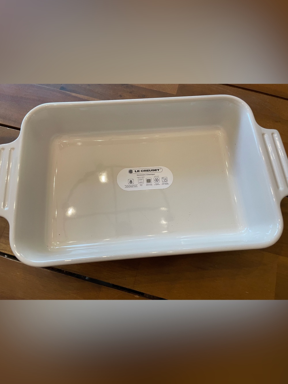 Le Creuset stoneware baking dish in fig
